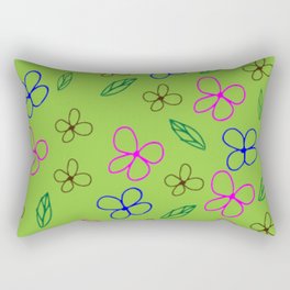 Whimsical Flowers and Leaves Rectangular Pillow