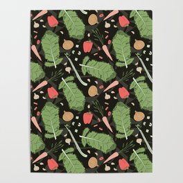 Vegetable Patch on a Dark Background Poster