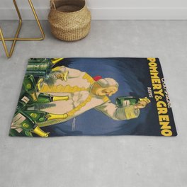 Vintage Champagne Pommery & Greno Reims Advertising Poster Area & Throw Rug
