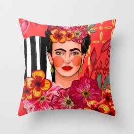 Frida Bouquet Throw Pillow