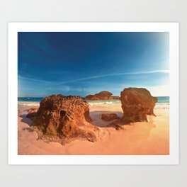 Tropical summer rocky beach landscape Travel Photography Art Print