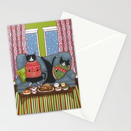 Holiday Couch Potato Cats Stationery Card