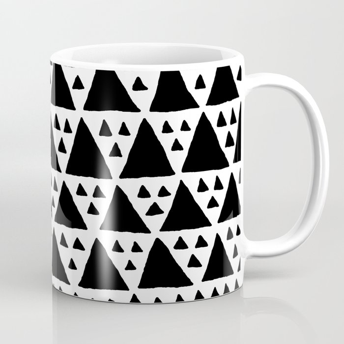 Triangles Big and Small in black and white Coffee Mug