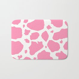 pink and white animal print cow spots Bath Mat