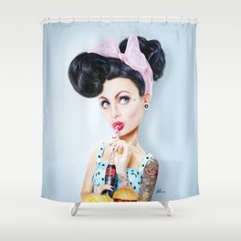 Pinup cool woman Shower Curtain