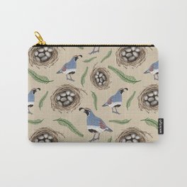 Gambel's Quail and Eggs Sonoran Desert Critter Pattern Carry-All Pouch