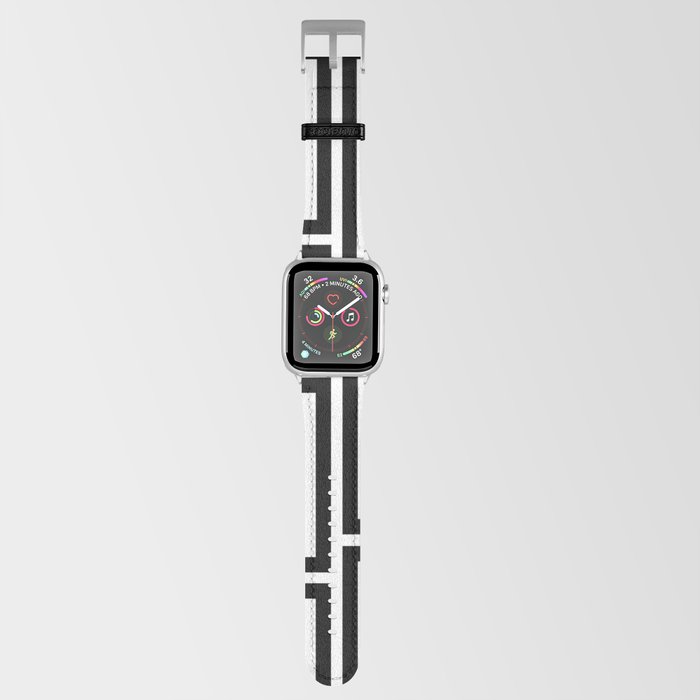 Modular Minimalist Modern Geometric Pattern in Black and White Apple Watch Band