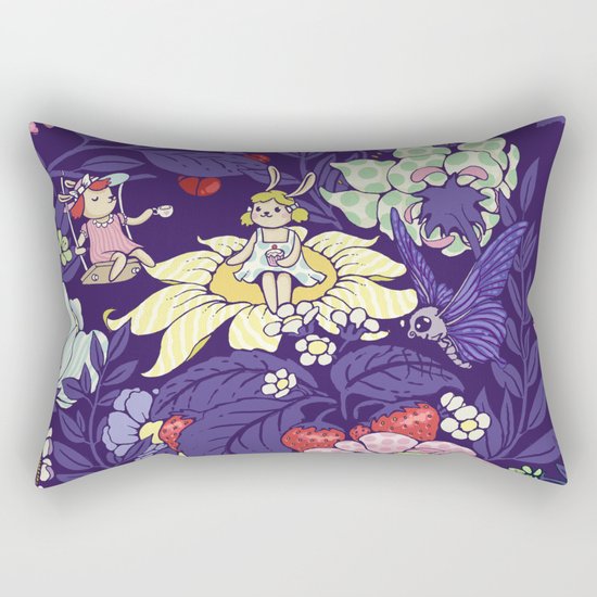 Garden party - blueberry tea version Rectangular Pillow