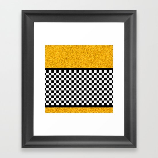 Checkered/Textured Gold Framed Art Print