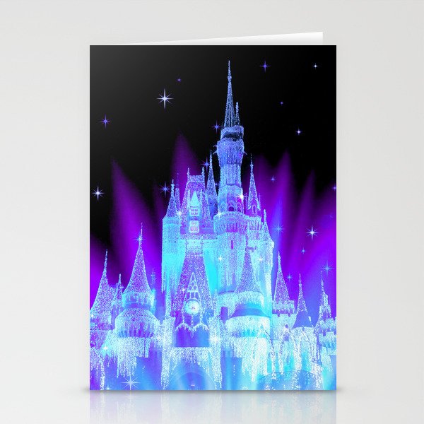 Enchanted Castle Turquoise Purple Stationery Cards