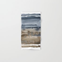 Blue and Brown Watercolor Abstract Hand & Bath Towel