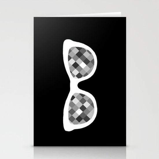 Diamond Eyes White on Black Stationery Cards