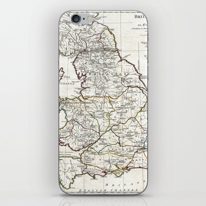 Map of England in Ancient Roman times - Horsley - 1794 vintage pictorial map  iPhone Skin