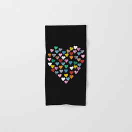 Distressed Hearts Heart Black Hand & Bath Towel