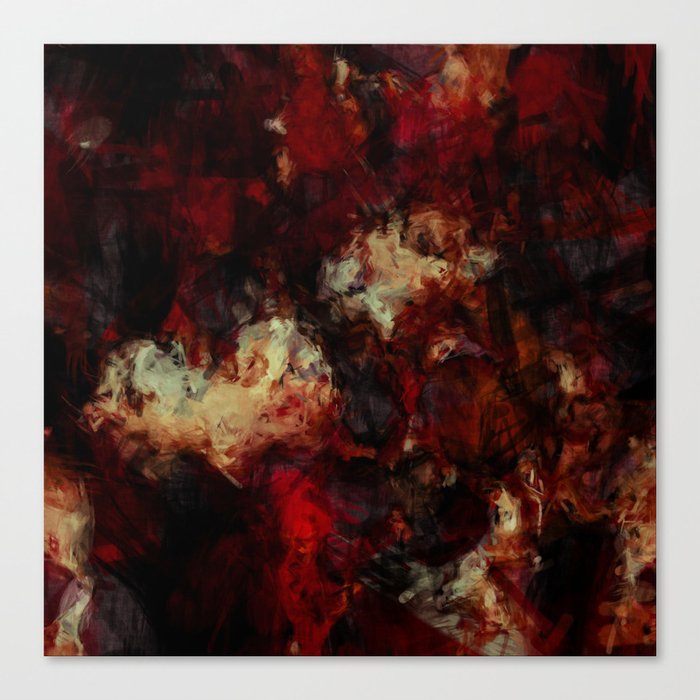 Abstract dark warm impressionism Canvas Print