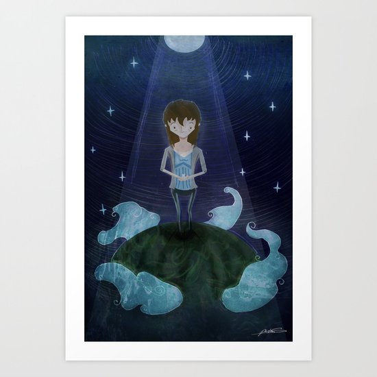 Night Time on the Hill Art Print