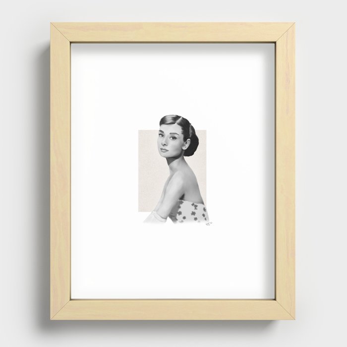 Portrait - Audrey Hepburn Recessed Framed Print