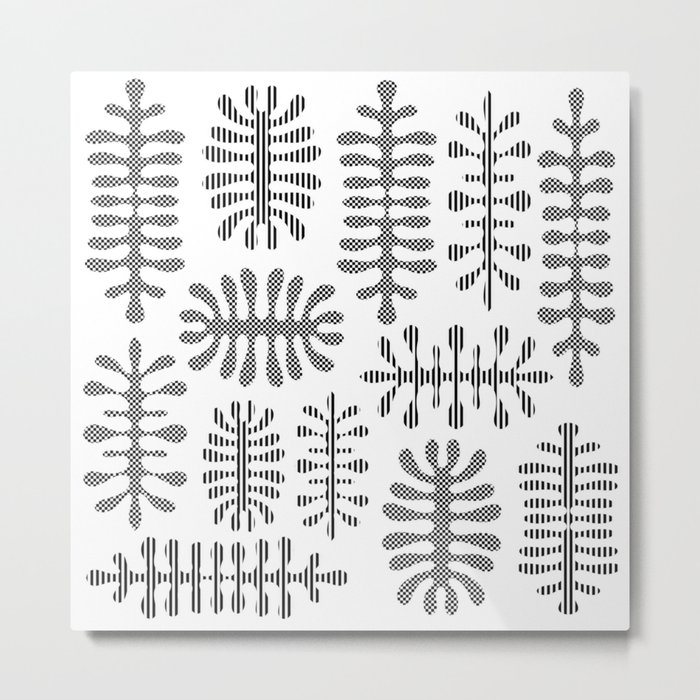 Inspired by Matisse seaweed vintage design White Metal Print