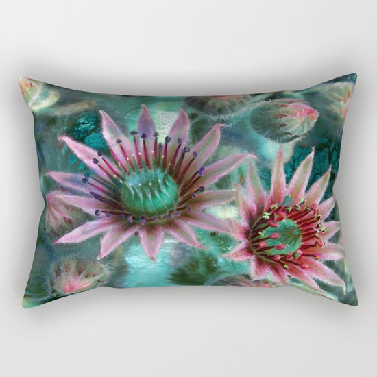 Succulents Flower Garden Rectangular Pillow