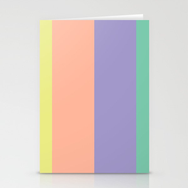 Luminous Colorful Vertical Stripes Stationery Cards