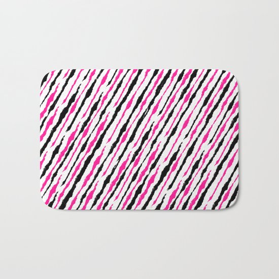Pink and Black Pattern Bath Mat