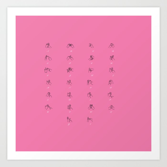 British Sign Language Abc Fingerspelled Art Print By Londonmaps