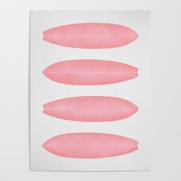 Surfboards in Pink Poster