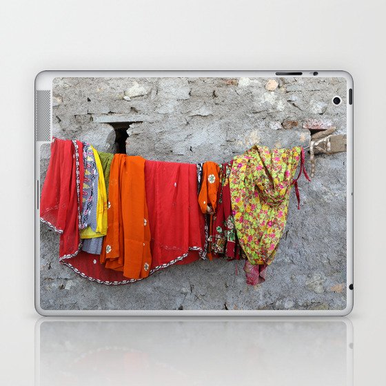 India colorful Clothes on Rope Laptop & iPad Skin
