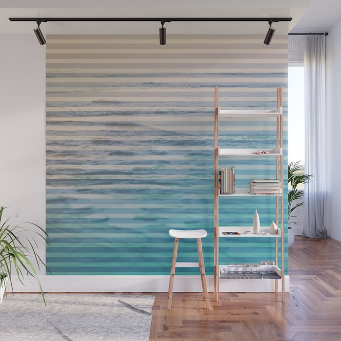 Sunrise Ocean Stripes Wall Mural