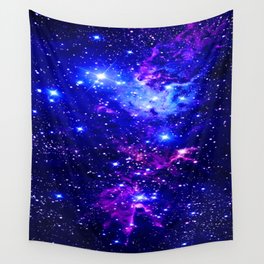Fox Fur Nebula Galaxy blue purple Wall Tapestry