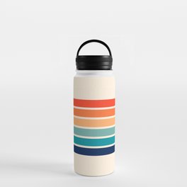 Tadama - Colorful Classic 70's Vintage Style Retro Summer Stripes Water Bottle