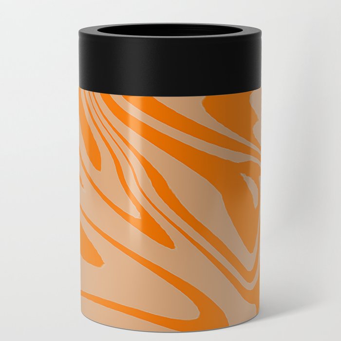 Magic Orange And Grey Liquid Marble Abstract Can Cooler