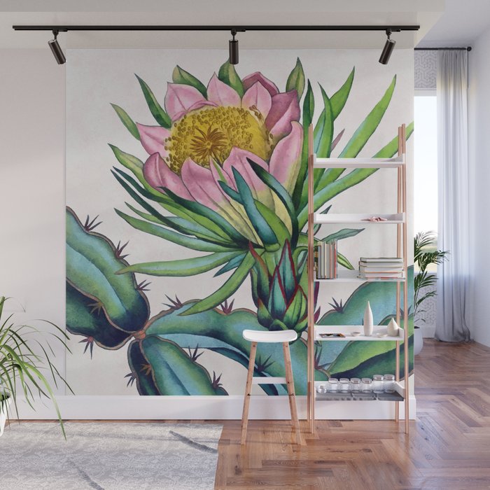 Blooming cactus Wall Mural