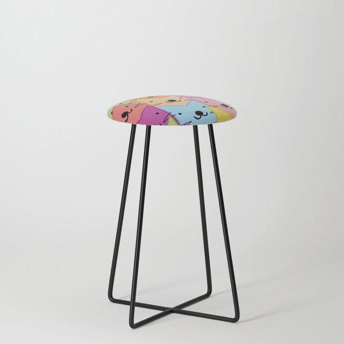 Colorful cats Counter Stool
