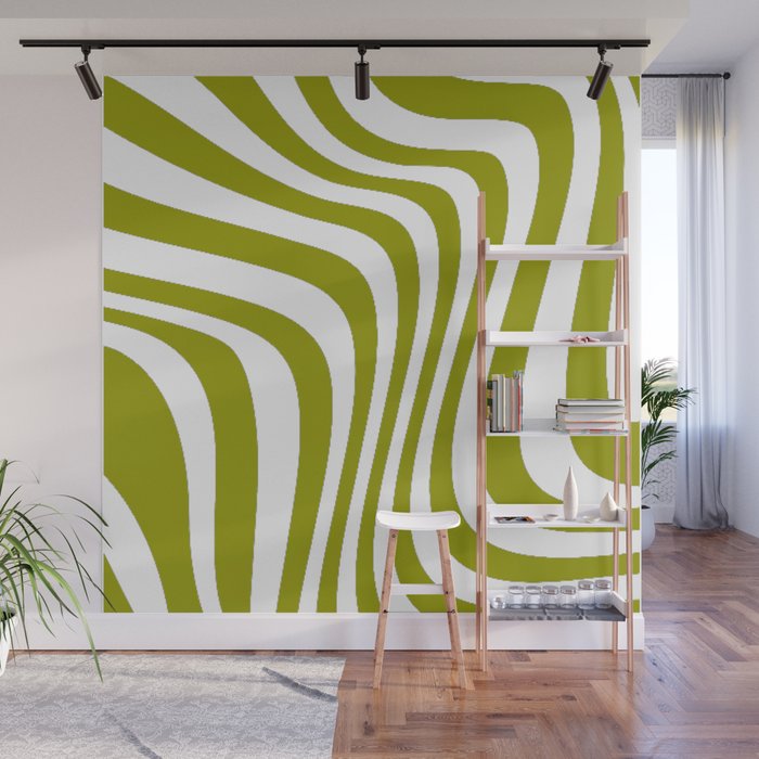 Psychedelic Groovy Wavy Pattern Style 70s Wall Mural