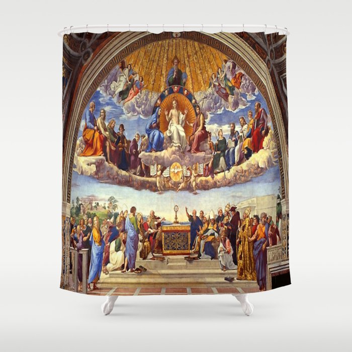 The Disputation of the Holy Sacrament by Raphael Shower Curtain