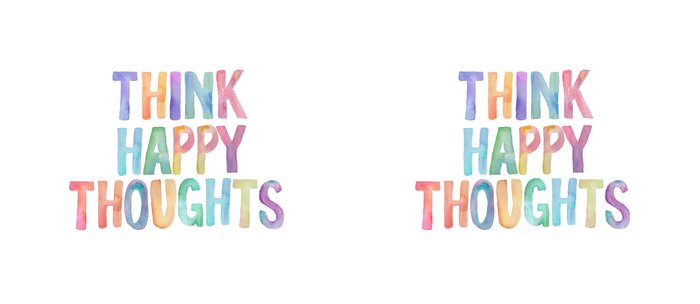 Think Happy Thoughts Nursery Wall Art Kids Room Nursery