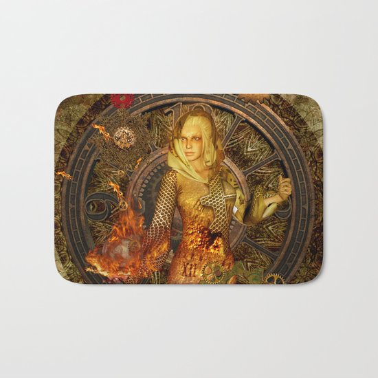Wonderful steampunk lady Bath Mat