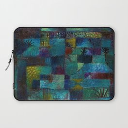 Terraced garden tropical floral Pacific blue abstract landscape painting by Paul Klee Laptop Sleeve