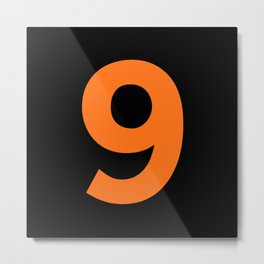 Number 9 (Orange & Black) Metal Print