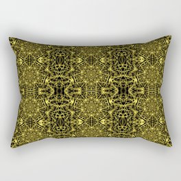 Liquid Light Series 22 ~ Yellow Abstract Fractal Pattern Rectangular Pillow