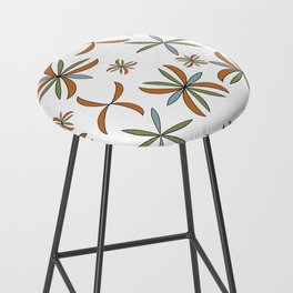 Mid-Century Modern Pinwheel Pattern 1.0 White Bar Stool