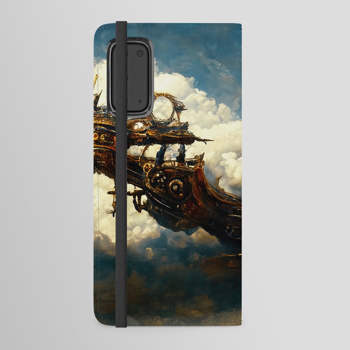 Steampunk flying ship Android Wallet Case