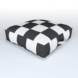 Black and White Checkered Pattern Outdoor Floor Cushion