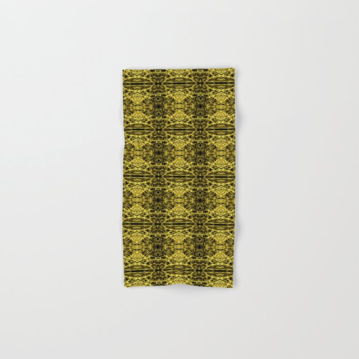 Liquid Light Series 50 ~ Yellow Abstract Fractal Pattern Hand & Bath Towel