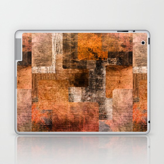 art abstract grunge squares background Laptop & iPad Skin