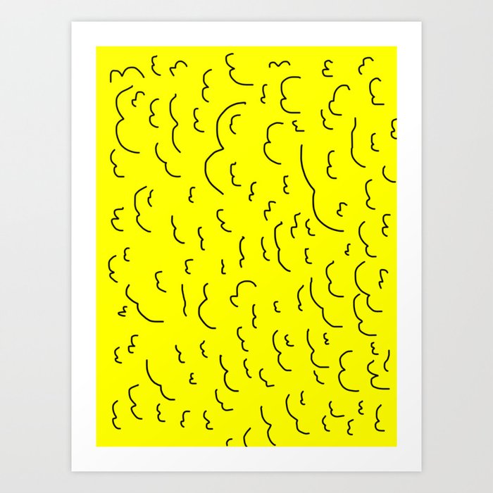 Birds in yellow Art Print