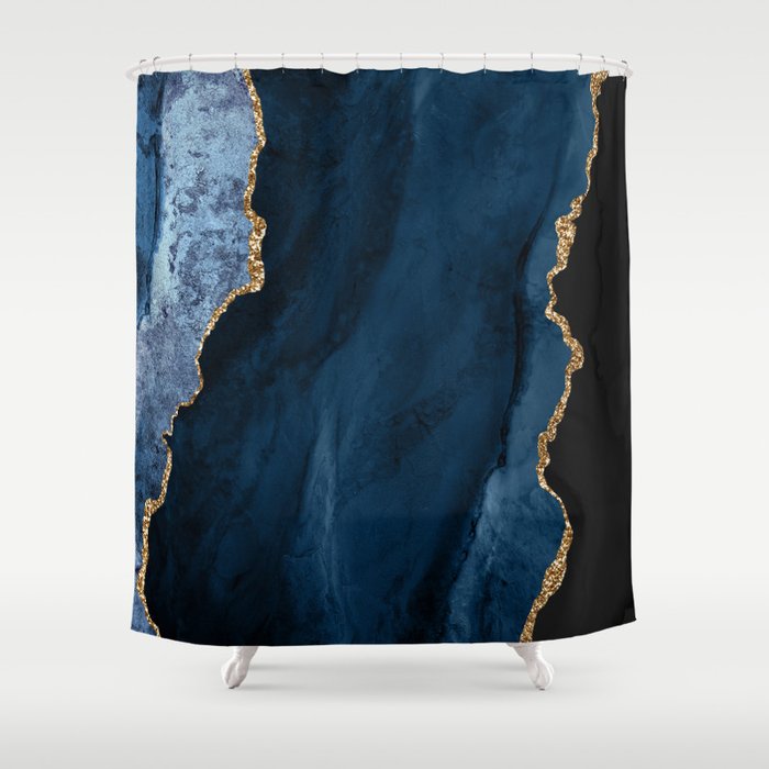 Beautiful Blue Pattern Design Shower Curtain