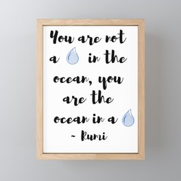 Ocean Drop Rumi Quote Framed Mini Art Print