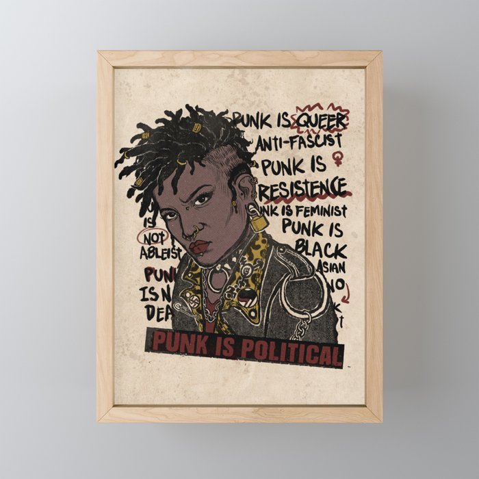 Punk is Political Framed Mini Art Print